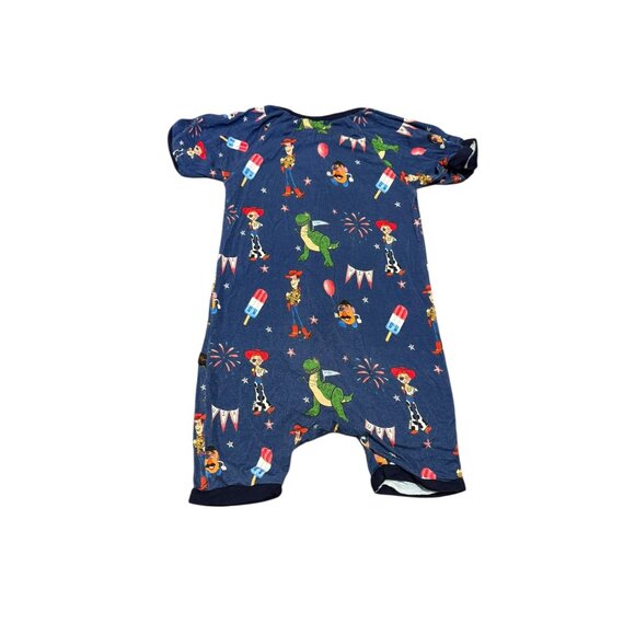 Toy Story Toddler Romper 2T Wild Ren 4th of July Blue Bamboo Short Sleeve Zipper - Picture 2 of 7